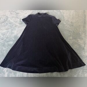 Billy Reid Women's Velvet Swing Dress Navy Blue Mock Neck Size S Pockets Party